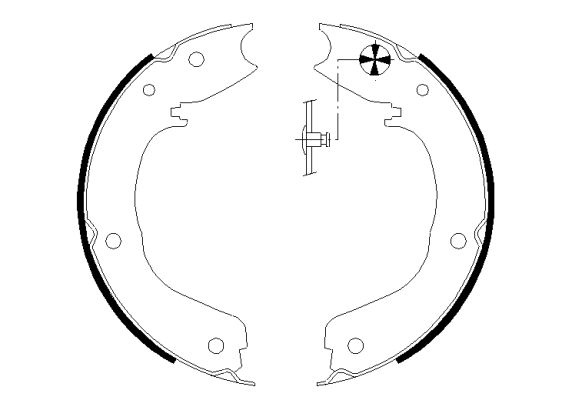 HELLA PAGID Комплект тормозных колодок, стояночная тормозная с 8DA 355 050-701